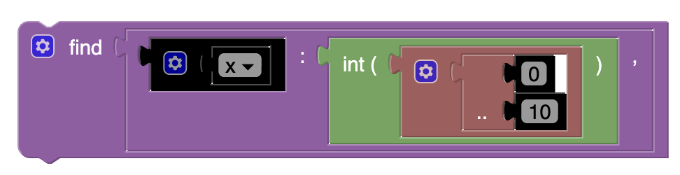 Example of a find statement